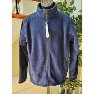 Core Men's Blue 100% Polyester Long Sleeve Full Zip Front Casual Jacket Size M